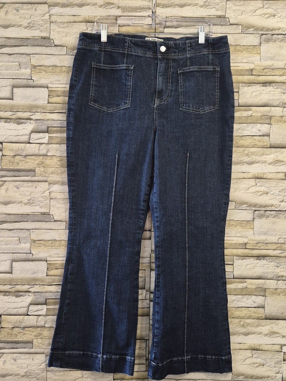 We The Free Free People CRVY Flare Jeans Women's 32 Dark Wash Boho Retro